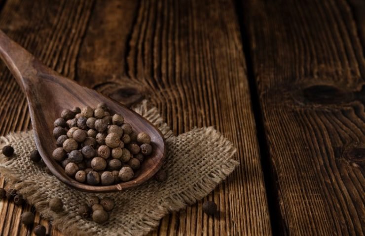 wooden spoon with allspice