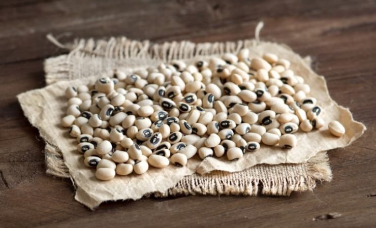 black-eyed peas on a kitchen rag