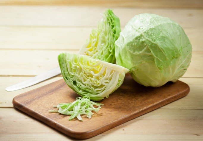 cabbage in half