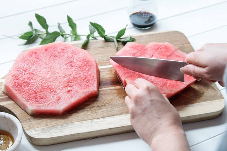 Mint watermelon salad step 1 - Dr. Axe