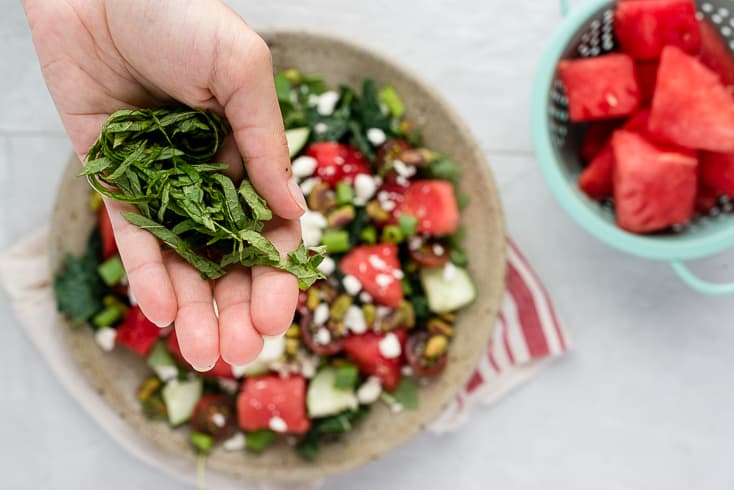 Watermelon feta salad step 3 - Dr. Axe